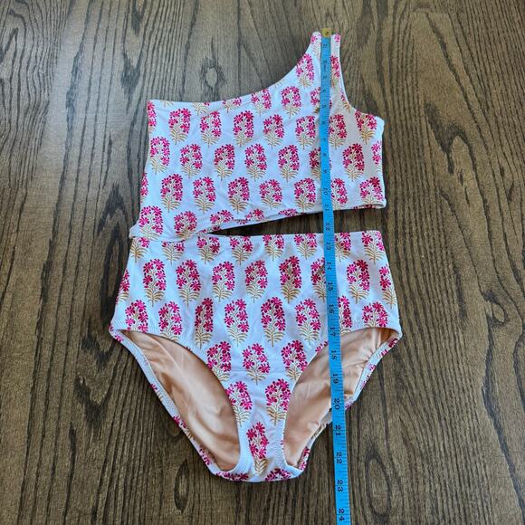 Crewcuts Girls Floral Printed Pink One Piece Cut Out Swim Suit Size 12 J.Crew - Picture 7 of 7